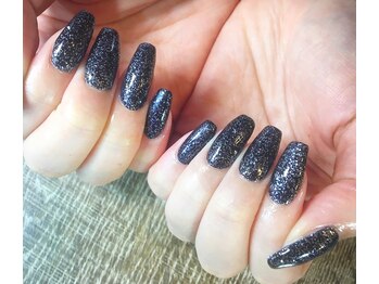 爪屋べっぴん堂/ブラック×シルバーラメ