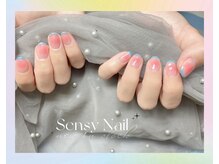 センシー ネイル スタジオ(Sensy Nail Studio)/青色スキニーフレンチ