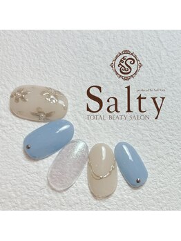 ネイルアンドアイラッシュサロン ソルティ 寺田町(salty)/ミラーフラワーネイル