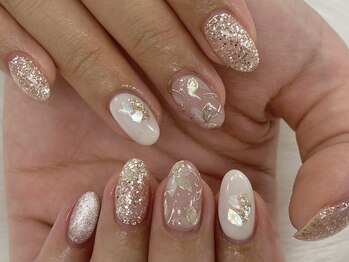 【山崎】キレイめお花ネイル