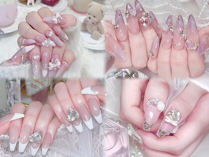 Milky nail/フィルイン/長さだし/スカルプ/持ち込み/マグネット/ワンホンネイルの写真