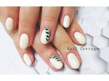 ネイルコテージ(Nail cottage)/オフホワイト＋ポイントアート☆