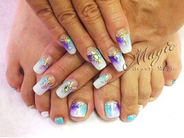 ロング　タイダイ　ロココネイル