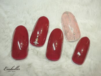 アンベリール 横浜店(Embellir)/（417）雪の結晶ラインネイル