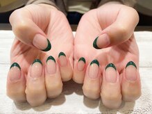ネイルアルケー(Nail ARCHE)/シンプルグリーンフレンチ