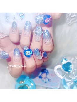 ファラウェイネイル(Faraway nail)/ブルーな平成ネイル☆