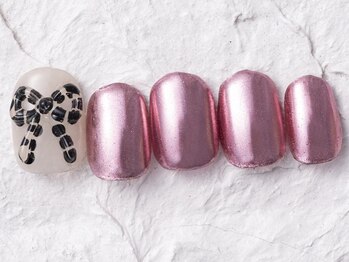 ジェミーネイル エビス(Jemiy nail ebisu)/リボンピンクミラー8500yen