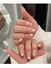 【ハンド】ワンカラー＋フレンチ［ベースはパラジェル使用］￥7500