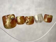 クレモアネイル 浦和店(CLEMORE NAIL)/ブラウン×ゴールドネイル