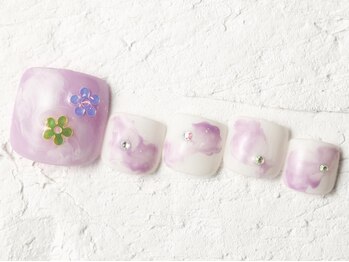 ジェミーネイル エビス(Jemiy nail ebisu)/マーブルホロ花9880yen