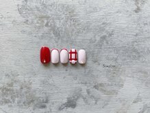 シンプリー ネイルアンドアイラッシュ 祖師谷大蔵店(Simpliee Nail&Eyelash)/レッドチェック&パールネイル