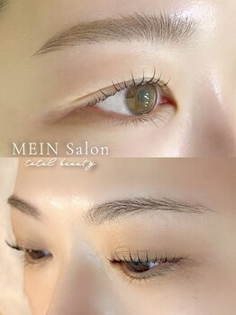 マインサロン(MEIN Salon)の写真/＜美眉× まつ毛パーマ＞プロの技で垢抜け♪くるんと上向きまつ毛！自然な立ち上がりでビューラー不要！