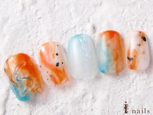 アイネイルズ 横浜WEST店(I-nails)/オレンジニュアンス　8000円