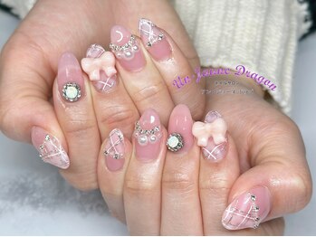 アン ジョーヌドラゴ/【自爪ネイル】リボンネイル