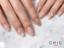 シックネイル(CHIC nail)/ヌーディーベージュ&パール