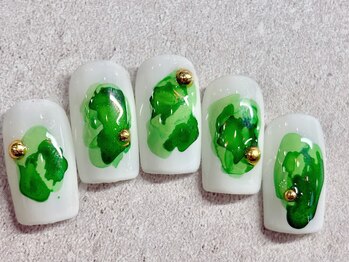 チェリーズネイル(Cherrys Nail)/グリーン ニュアンスネイル