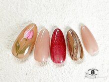 ネイルエイト 新百合ヶ丘(nail8)/春チューリップお花アートネイル