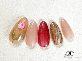 春チューリップお花アートネイル