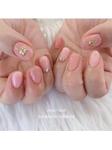 はあとねいる 八戸日計店/ピンクワンカラー×パーツネイル