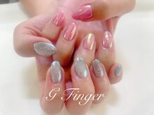 ジーフィンガー 大井町店(G Finger)/ミラーとマグのアシメネイル♪