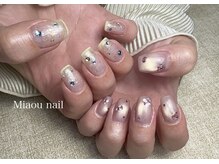 ミャウネイル(Miaou nail)/イエローフレンチ×春マグネット