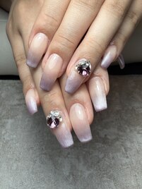 藤色グラデーション×ビジュー