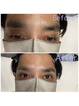 眉毛男子 新宿店/アイブロウ　施術前　施術後