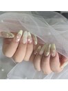 春の黄色ネイル