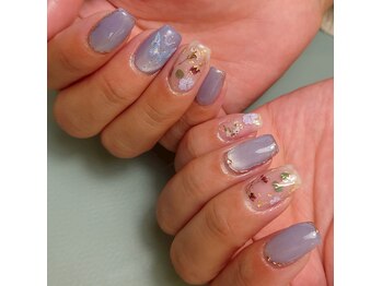 お花蝶々ネイル