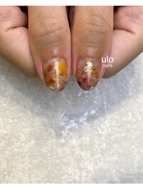 キラキラ幻想的夕陽ネイル