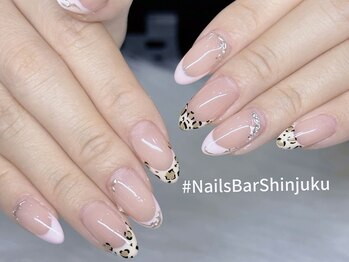ネイルズバー 新宿店(Nails Bar)/ミルキーフレンチ×レオパード