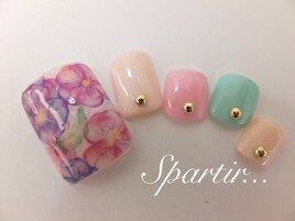 ◇水彩フラワーネイル◇