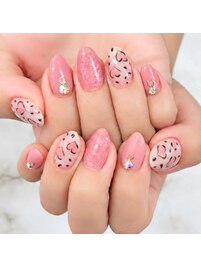 ハートレオパードネイル★美爪
