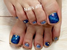 ネイルズアリー 立川店(Nails ally)/キャッツアイ×ブルー