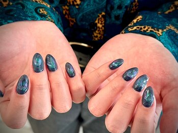 ヌル ネイル 堀江(NURU NAIL HORIE)/ミラー×ニュアンスネイル☆