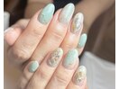 タイダイ　シェルネイル　ミント