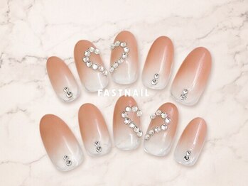 FAST NAIL 春日部店【パラジェル/ジェルネイル専門/定額/マグネット/フットネイル】/ハート/グラデーション【11744】
