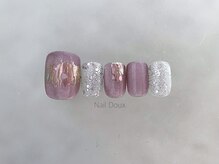 ネイル ドゥ 岡山駅前店(Nail Doux)/ミラーニュアンスフットネイル