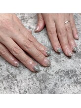 エーナイン イオンモール三川店/くすみカラーとラメネイル