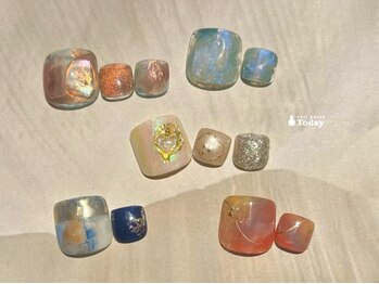 ネイルサロン トゥデイ 心斎橋店(Today)の写真/フット◆footデザイン¥9500～[全体デザイン/オフ込/フットバス/マッサージ付]足元から綺麗に♪当日予約OK♪