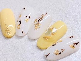 春 フラワー ミモザネイル