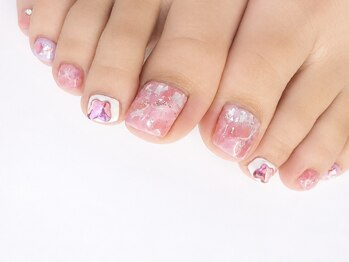 キラネイル アンド アイラッシュ by World Beauty(KIRA)/フット 大理石ネイル