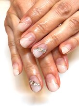 クリスタルネイル ボンベルタ橘店(CRYSTAL NAIL)/ななめフレンチネイル