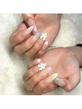 Mネイル 伏見店/カラフルフレンチ♪
