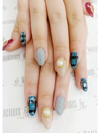 チェック×ニットネイル♪