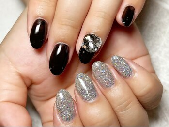 レディグリッター(Lady glitter)/ブラック×フラッシュ+ビジュー