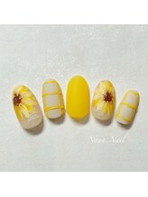 ナナネイル(Nana.Nail)/フラワーアートひまわりネイル