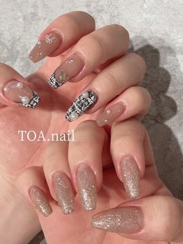 トアネイル(TOA.nail)/ツイード　フラッシュネイル