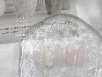 春ネイル/花/レース/リボン