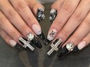 黒フラッシュネイル